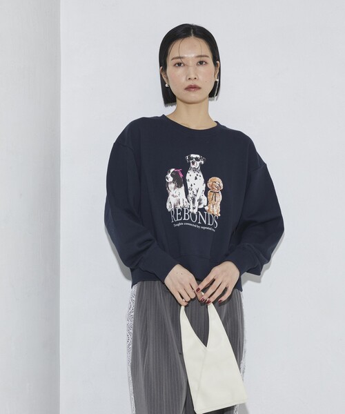 Firsthand(ファーストハンド)の「Firsthand/ファーストハンド オーガニックコットン アニマルラメプリントスウェット DOG(スウェット・レディース・チャコールグレー/ネイビー/オートミール・FREE)」の17枚目の写真