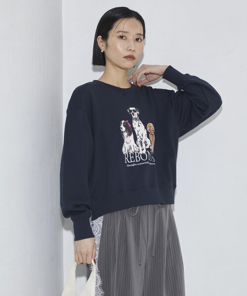 Firsthand(ファーストハンド)の「Firsthand/ファーストハンド オーガニックコットン アニマルラメプリントスウェット DOG(スウェット・レディース・チャコールグレー/ネイビー/オートミール・FREE)」の21枚目の写真
