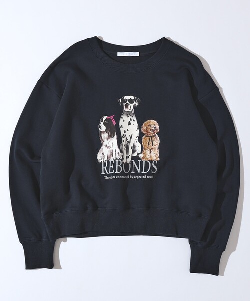 Firsthand(ファーストハンド)の「Firsthand/ファーストハンド オーガニックコットン アニマルラメプリントスウェット DOG(スウェット・レディース・チャコールグレー/ネイビー/オートミール・FREE)」の6枚目の写真