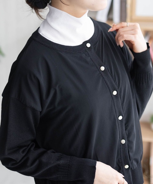 HusHusH（ハッシュアッシュ）の「HusHusH チュールコンビカーディガン（カーディガン/ボレロ・レディース・ブラック/ベージュ・M/L）」の5枚目の写真