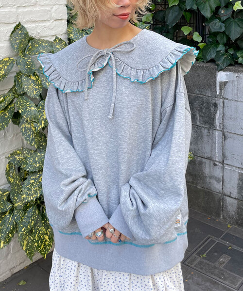 tシャツ 「HELLO.SANFRANCISCO」ビックカラー襟付きスウェット レディース HELLO.SANFRANCISCO tシャツ 「HELLO.SANFRANCISCO」ビック
