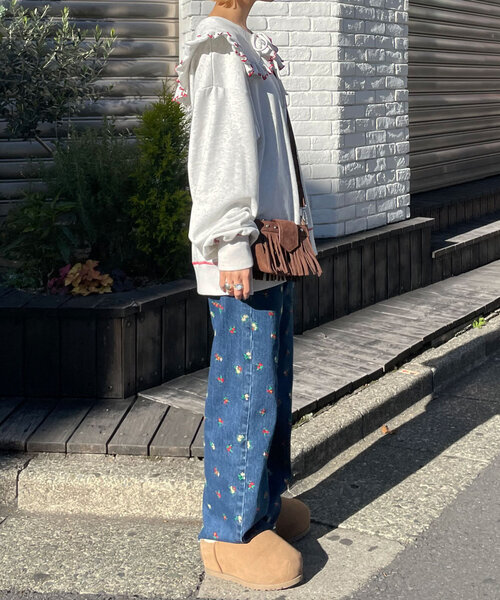 HELLO.SANFRANCISCO(ハローサンフランシスコ)の「【HELLO.SANFRANCISCO/ハローサンフランシスコ】ビックカラー襟付スウェット(Tシャツ/カットソー・レディース・チャコールグレー/グレー/レッド/ライトグレー/ネイビー・ONE SIZE)」の20枚目の写真