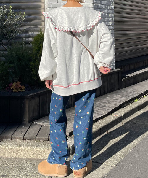 HELLO.SANFRANCISCO(ハローサンフランシスコ)の「【HELLO.SANFRANCISCO/ハローサンフランシスコ】ビックカラー襟付スウェット(Tシャツ/カットソー・レディース・チャコールグレー/グレー/レッド/ライトグレー/ネイビー・ONE SIZE)」の21枚目の写真