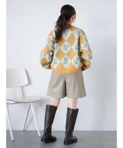 ehka sopo（エヘカソポ）の「エコレザーハーフパンツ（その他パンツ・レディース・ベージュ/ブラウン/ブラック・F）」の21枚目の写真