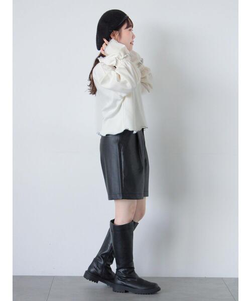 ehka sopo（エヘカソポ）の「エコレザーハーフパンツ（その他パンツ・レディース・ベージュ/ブラウン/ブラック・F）」の9枚目の写真