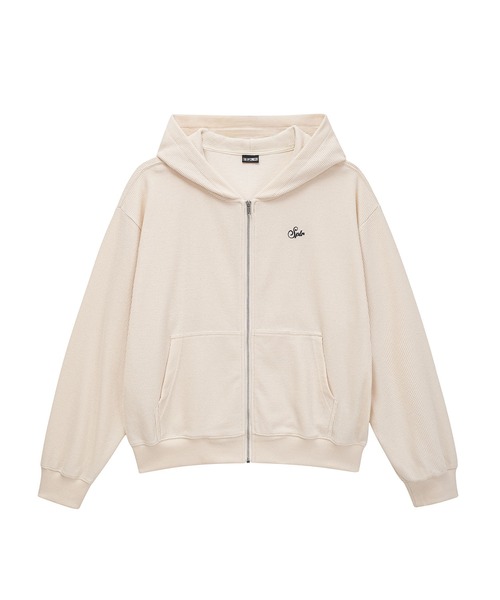 SPLR(エス・ピー・エル・アール)の「フーディー|Waffle Zip Hoodie|SPLR(パーカー・メンズ・ブラック/ベージュ・M/L/XL)」の1枚目の写真