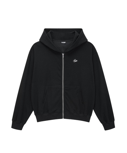 SPLR(エス・ピー・エル・アール)の「フーディー|Waffle Zip Hoodie|SPLR(パーカー・メンズ・ブラック/ベージュ・M/L/XL)」の2枚目の写真