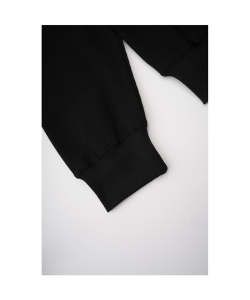 SPLR(エス・ピー・エル・アール)の「フーディー|Waffle Zip Hoodie|SPLR(パーカー・メンズ・ブラック/ベージュ・M/L/XL)」の3枚目の写真