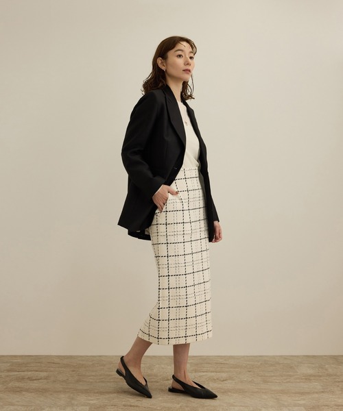 ROPE'（ロペ）の「【洗える】ツイードチェック ポケット付きタイトスカート（スカート・レディース・レッド/ブラック/ベージュ/スミクロ・36/38/40）」の11枚目の写真