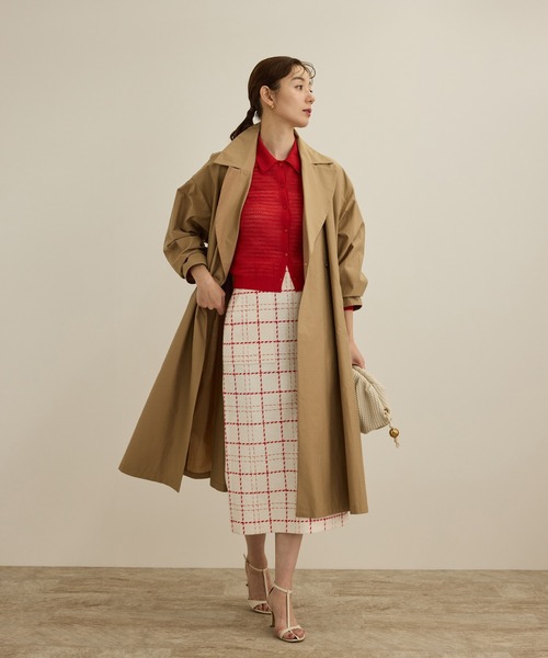 セール】【洗える】ツイードチェック ポケット付きタイトスカート