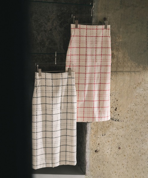 ROPE'（ロペ）の「【洗える】ツイードチェック ポケット付きタイトスカート（スカート・レディース・レッド/ブラック/ベージュ/スミクロ・36/38/40）」の20枚目の写真