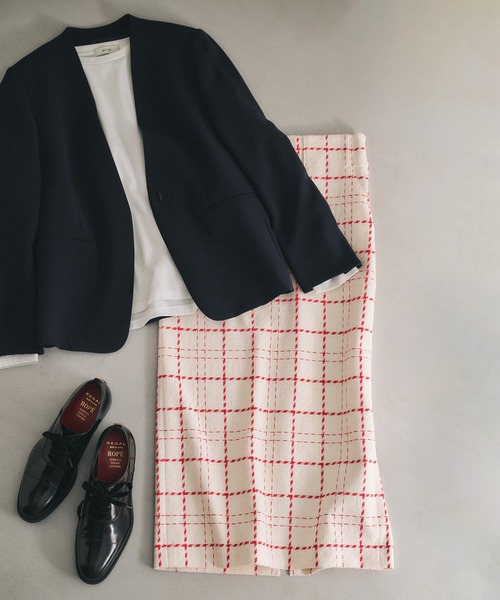 ROPE'（ロペ）の「【洗える】ツイードチェック ポケット付きタイトスカート（スカート・レディース・レッド/ブラック/ベージュ/スミクロ・36/38/40）」の21枚目の写真