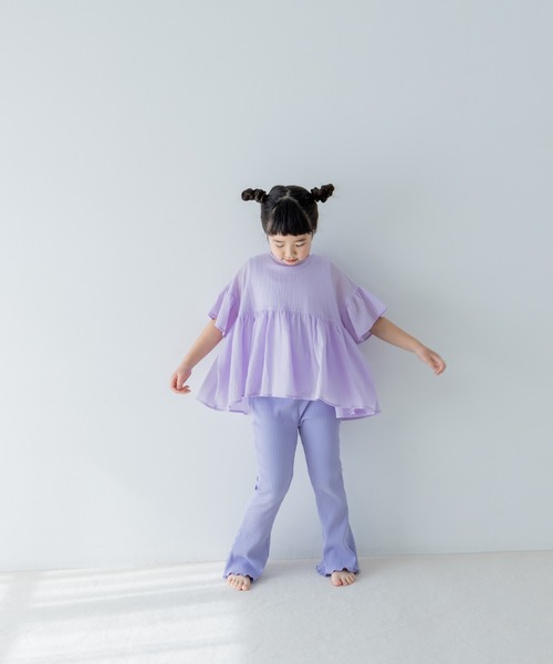 LOWRYS FARM（ローリーズファーム）の「カットリブフレアパンツ　321066（その他パンツ・キッズ・パープル/グレー/ブラック・110cm/120cm/130cm/140cm/150cm）」の15枚目の写真