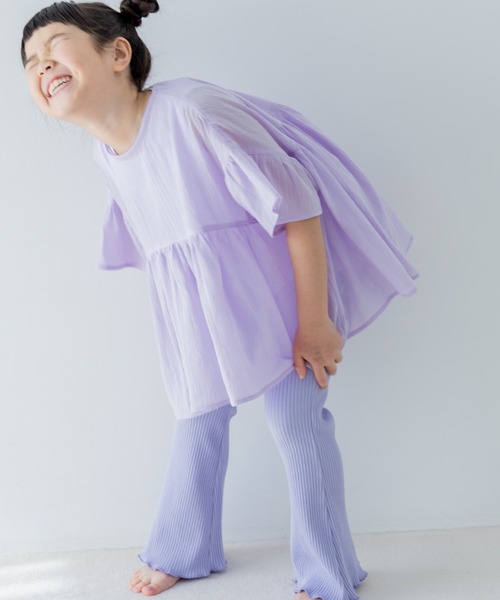 LOWRYS FARM（ローリーズファーム）の「カットリブフレアパンツ　321066（その他パンツ・キッズ・パープル/グレー/ブラック・110cm/120cm/130cm/140cm/150cm）」の17枚目の写真