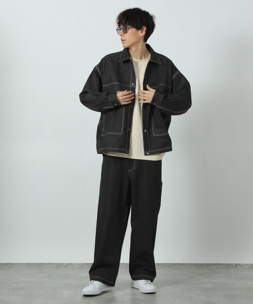 LAKOLE(ラコレ)の「ステッチラインストレートパンツ / 289299(その他パンツ・メンズ・ホワイト/ブラック/カーキ・MEDIUM/LARGE)」の11枚目の写真