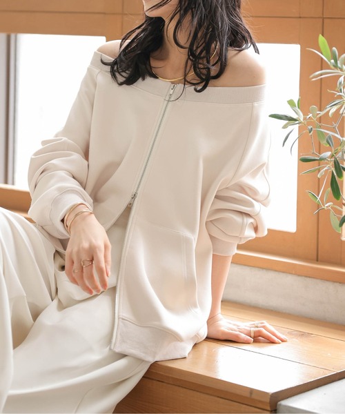 AMELY（エミリー）の「2Way ダブルジップトップス（その他トップス・レディース・杢グレー/ブラック/ベージュ・フリー）」の4枚目の写真