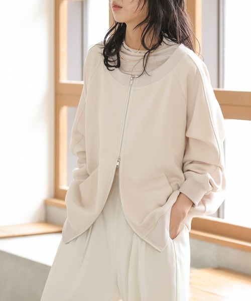 AMELY（エミリー）の「2Way ダブルジップトップス（その他トップス・レディース・杢グレー/ブラック/ベージュ・フリー）」の6枚目の写真