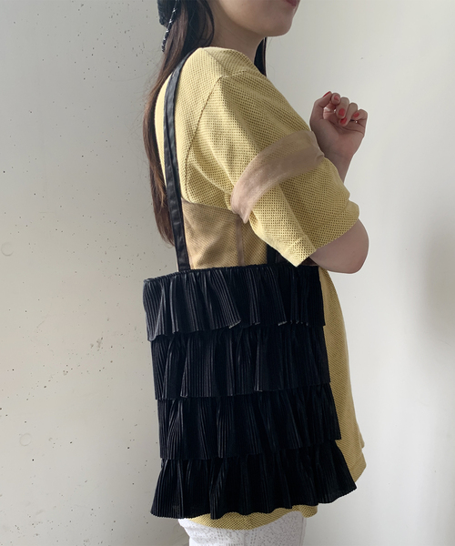 JOINT WORKS（ジョイントワークス）の「Casselini/キャセリーニ プリーツフリルトート（トートバッグ・レディース・ブルー/シルバー/ブラック・FREE）」の11枚目の写真