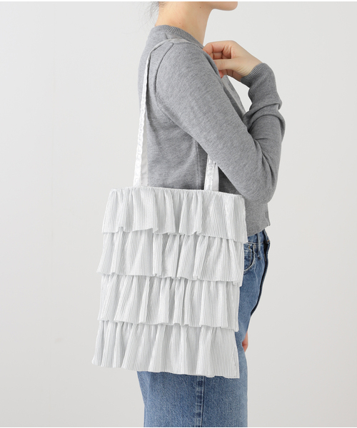 JOINT WORKS（ジョイントワークス）の「Casselini/キャセリーニ プリーツフリルトート（トートバッグ・レディース・ブルー/シルバー/ブラック・FREE）」の9枚目の写真