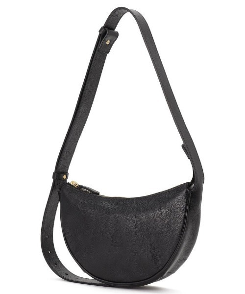 美品♡IL BISONTE イルビゾンテ エンボスロゴ レザー ボディバッグ 黒 IL BISONTE / ORIGINAL LEATHER / クロスボディバッグ（ショルダー