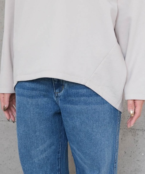 aquagarage（アクアガレージ）の「裏起毛コクーンカットソー（Tシャツ/カットソー・レディース・ダークグレー/グレイッシュベージュ/ブラック・L/M）」の7枚目の写真