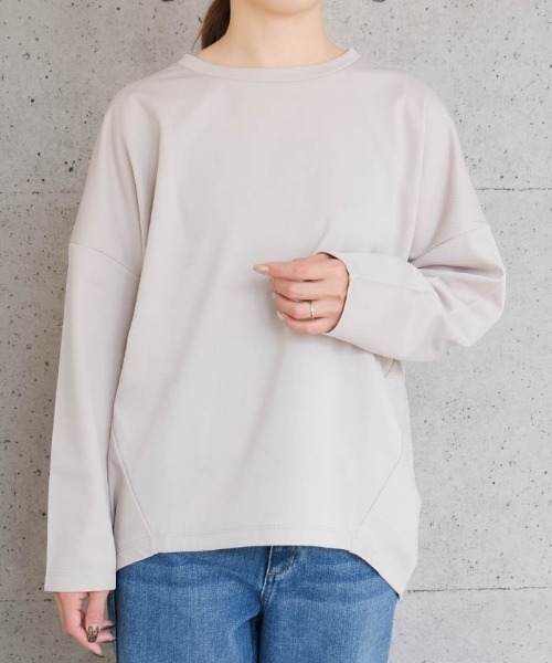 aquagarage（アクアガレージ）の「裏起毛コクーンカットソー（Tシャツ/カットソー・レディース・ダークグレー/グレイッシュベージュ/ブラック・L/M）」の9枚目の写真