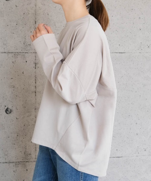 aquagarage（アクアガレージ）の「裏起毛コクーンカットソー（Tシャツ/カットソー・レディース・ダークグレー/グレイッシュベージュ/ブラック・L/M）」の10枚目の写真