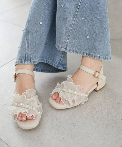 MAJESTIC LEGON（マジェスティックレゴン）の「パールシアーフリルサンダル（サンダル・レディース・ブラック/アイボリー/グレー・SMALL/MEDIUM/X-LARGE/LARGE）」の13枚目の写真