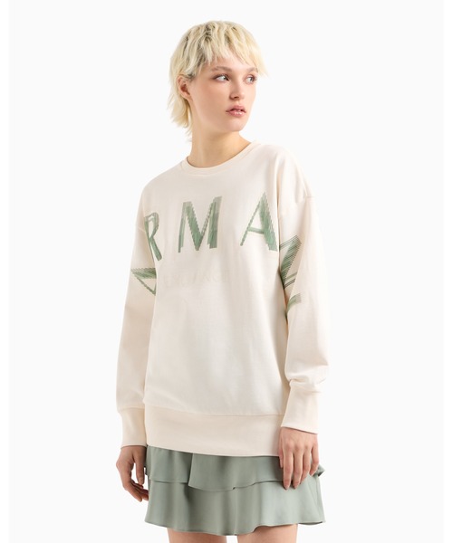 【送関込】Armani Exchange クールネック ビッグロゴ スウェット セール】【A|X アルマーニ エクスチェンジ】＜オンライン限定