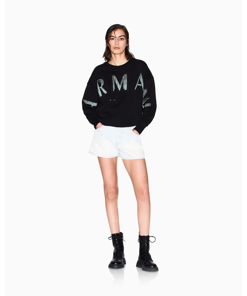 ARMANI EXCHANGE（アルマーニエクスチェンジ）の「【A|X アルマーニ エクスチェンジ】ビッグロゴ クルーネックスウェットプルオーバー（スウェット・レディース・ホワイト/ブラック・X-SMALL/SMALL/MEDIUM/LARGE）」の4枚目の写真