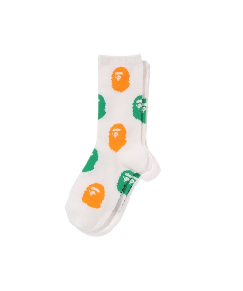 A BATHING APE(アベイシングエイプ)の「APE HEAD SOCKS(ソックス/靴下・キッズ・グリーン/ブルー/ブラック・MEDIUM/LARGE/SMALL)」の3枚目の写真