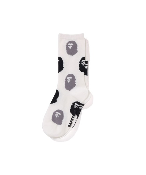 A BATHING APE(アベイシングエイプ)の「APE HEAD SOCKS(ソックス/靴下・キッズ・グリーン/ブルー/ブラック・MEDIUM/LARGE/SMALL)」の2枚目の写真