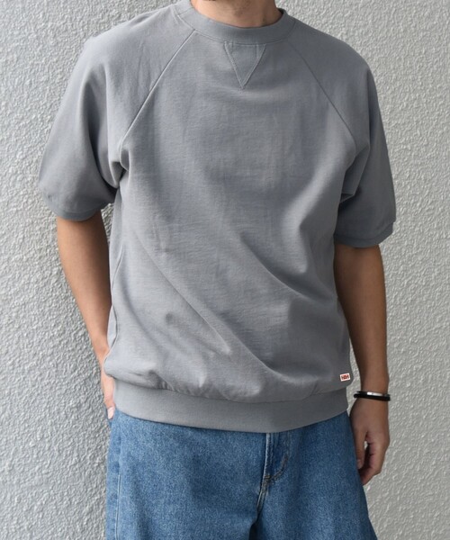 SHIPS any(シップス エニィ)の「【SHIPS any別注】athletic wear MASON: スマイルマーク/刺繍 スウェット Tシャツ◇(Tシャツ/カットソー・メンズ・オレンジ/ダークグレー/ライトブルー/グレー/グリーン・SMALL/MEDIUM/LARGE)」の8枚目の写真