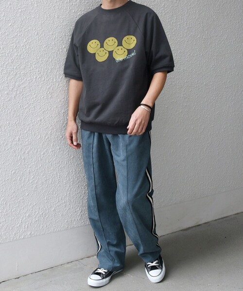 SHIPS any(シップス エニィ)の「【SHIPS any別注】athletic wear MASON: スマイルマーク/刺繍 スウェット Tシャツ◇(Tシャツ/カットソー・メンズ・オレンジ/ダークグレー/ライトブルー/グレー/グリーン・SMALL/MEDIUM/LARGE)」の9枚目の写真