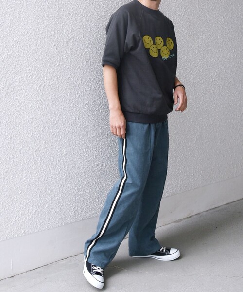 SHIPS any(シップス エニィ)の「【SHIPS any別注】athletic wear MASON: スマイルマーク/刺繍 スウェット Tシャツ◇(Tシャツ/カットソー・メンズ・オレンジ/ダークグレー/ライトブルー/グレー/グリーン・SMALL/MEDIUM/LARGE)」の10枚目の写真