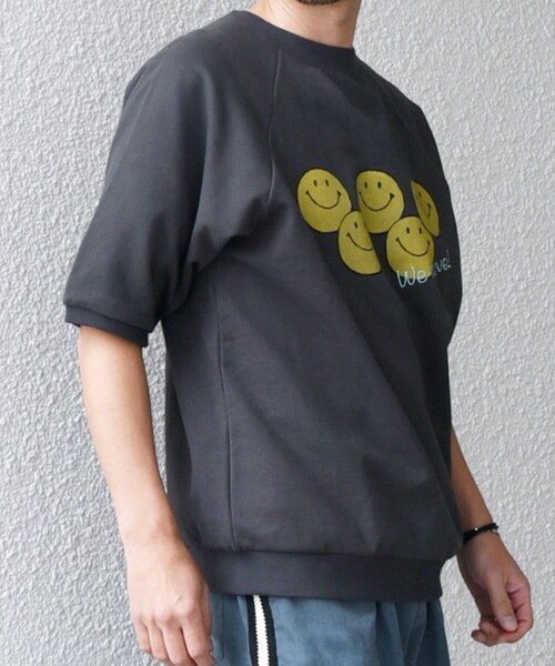 SHIPS any(シップス エニィ)の「【SHIPS any別注】athletic wear MASON: スマイルマーク/刺繍 スウェット Tシャツ◇(Tシャツ/カットソー・メンズ・オレンジ/ダークグレー/ライトブルー/グレー/グリーン・SMALL/MEDIUM/LARGE)」の11枚目の写真