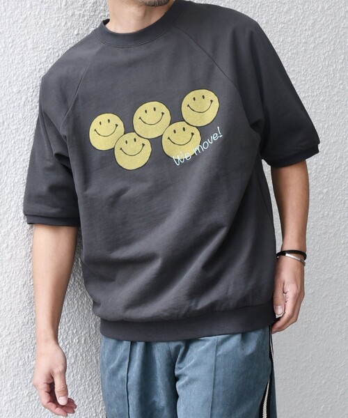 SHIPS any(シップス エニィ)の「【SHIPS any別注】athletic wear MASON: スマイルマーク/刺繍 スウェット Tシャツ◇(Tシャツ/カットソー・メンズ・オレンジ/ダークグレー/ライトブルー/グレー/グリーン・SMALL/MEDIUM/LARGE)」の13枚目の写真