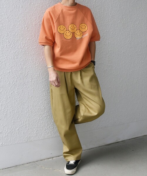 SHIPS any(シップス エニィ)の「【SHIPS any別注】athletic wear MASON: スマイルマーク/刺繍 スウェット Tシャツ◇(Tシャツ/カットソー・メンズ・オレンジ/ダークグレー/ライトブルー/グレー/グリーン・SMALL/MEDIUM/LARGE)」の15枚目の写真