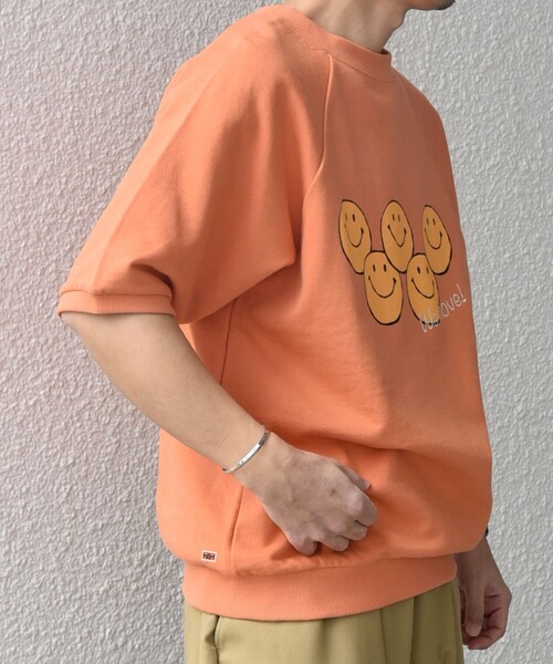 SHIPS any(シップス エニィ)の「【SHIPS any別注】athletic wear MASON: スマイルマーク/刺繍 スウェット Tシャツ◇(Tシャツ/カットソー・メンズ・オレンジ/ダークグレー/ライトブルー/グレー/グリーン・SMALL/MEDIUM/LARGE)」の17枚目の写真
