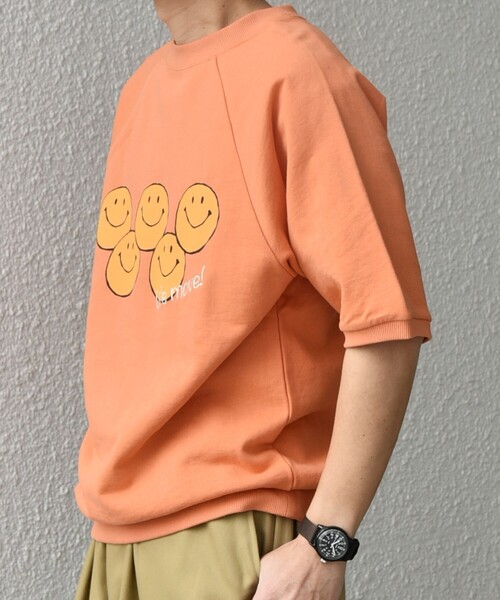SHIPS any(シップス エニィ)の「【SHIPS any別注】athletic wear MASON: スマイルマーク/刺繍 スウェット Tシャツ◇(Tシャツ/カットソー・メンズ・オレンジ/ダークグレー/ライトブルー/グレー/グリーン・SMALL/MEDIUM/LARGE)」の18枚目の写真