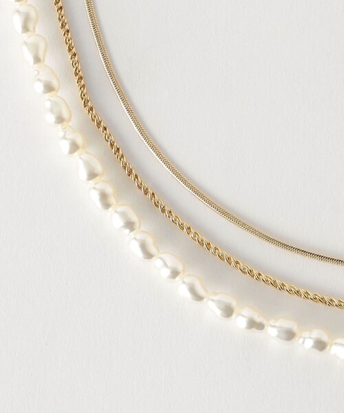 green label relaxing（グリーンレーベルリラクシング）の「3連 ネックレス（ネックレス・レディース・シルバー/ゴールド・FREE）」の5枚目の写真