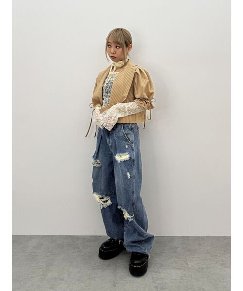 jouetie（ジュエティ）の「【FRUITSZIPPER鎮西寿々歌】クロップドジャケット（テーラードジャケット・レディース・ベージュ・MEDIUM）」の7枚目の写真