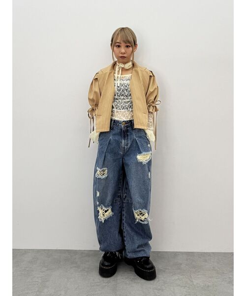 jouetie（ジュエティ）の「【FRUITSZIPPER鎮西寿々歌】クロップドジャケット（テーラードジャケット・レディース・ベージュ・MEDIUM）」の8枚目の写真