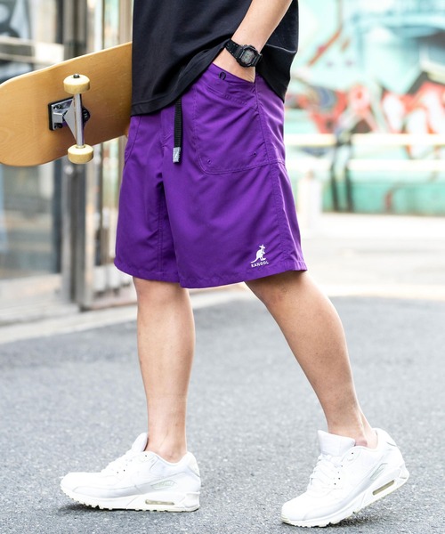 KANGOL（カンゴール）の「新色追加 KANGOL カンゴール 別注コラボ 接触冷感水陸両用クライミングショートパンツ ボードショーツ ハーフパンツ（その他パンツ・メンズ・レオパード/ライトグレー/ベージュ/カモフラージュ/ブラック系/マスタード/ネイビー/パープル/ブラック/マルチ/オリーブ/グレー・M/L/XL）」の8枚目の写真