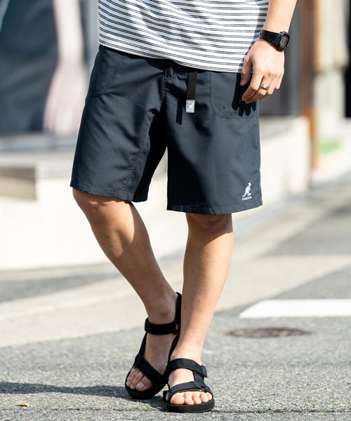 KANGOL（カンゴール）の「新色追加 KANGOL カンゴール 別注コラボ 接触冷感水陸両用クライミングショートパンツ ボードショーツ ハーフパンツ（その他パンツ・メンズ・レオパード/ライトグレー/ベージュ/カモフラージュ/ブラック系/マスタード/ネイビー/パープル/ブラック/マルチ/オリーブ/グレー・M/L/XL）」の4枚目の写真