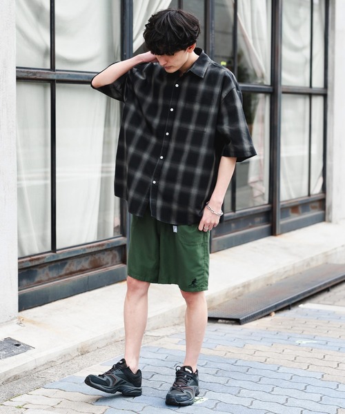 FR2　スカジャン柄　ショートパンツ　L 黒 刺繍　ハーフパンツ 兎　ブラック 新色追加 KANGOL カンゴール 別注コラボ 接触冷感水陸両用クライミング