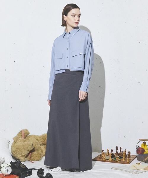 CONVERSE TOKYO（コンバーストウキョウ）の「【HL】ASYMMETRY SKIRT(SET UP)（スカート・レディース・グレー/ブラック/ベージュ・SMALL/MEDIUM）」の12枚目の写真