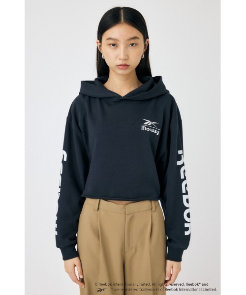 MOUSSY(マウジー)の「REEBOK CUT OFF フ―ディー(スウェット・レディース・ネイビー/ブラック/オフホワイト・FREE)」の9枚目の写真