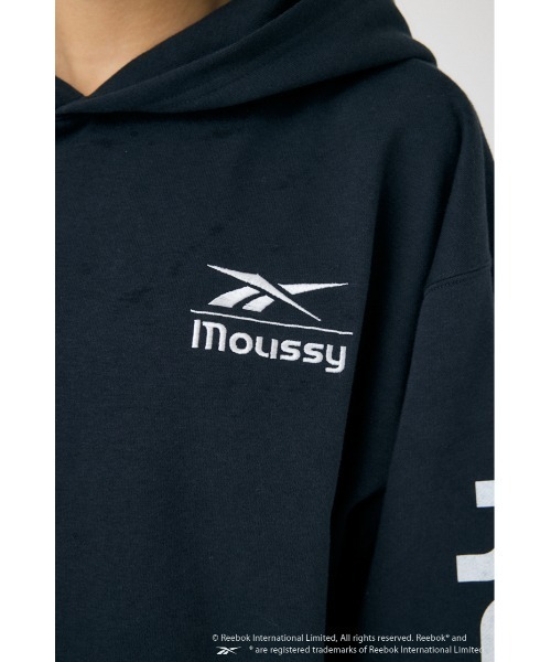 MOUSSY(マウジー)の「REEBOK CUT OFF フ―ディー(スウェット・レディース・ネイビー/ブラック/オフホワイト・FREE)」の15枚目の写真