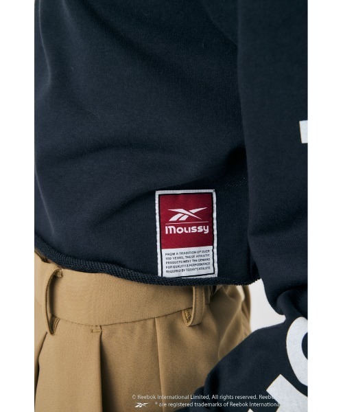 MOUSSY(マウジー)の「REEBOK CUT OFF フ―ディー(スウェット・レディース・ネイビー/ブラック/オフホワイト・FREE)」の16枚目の写真